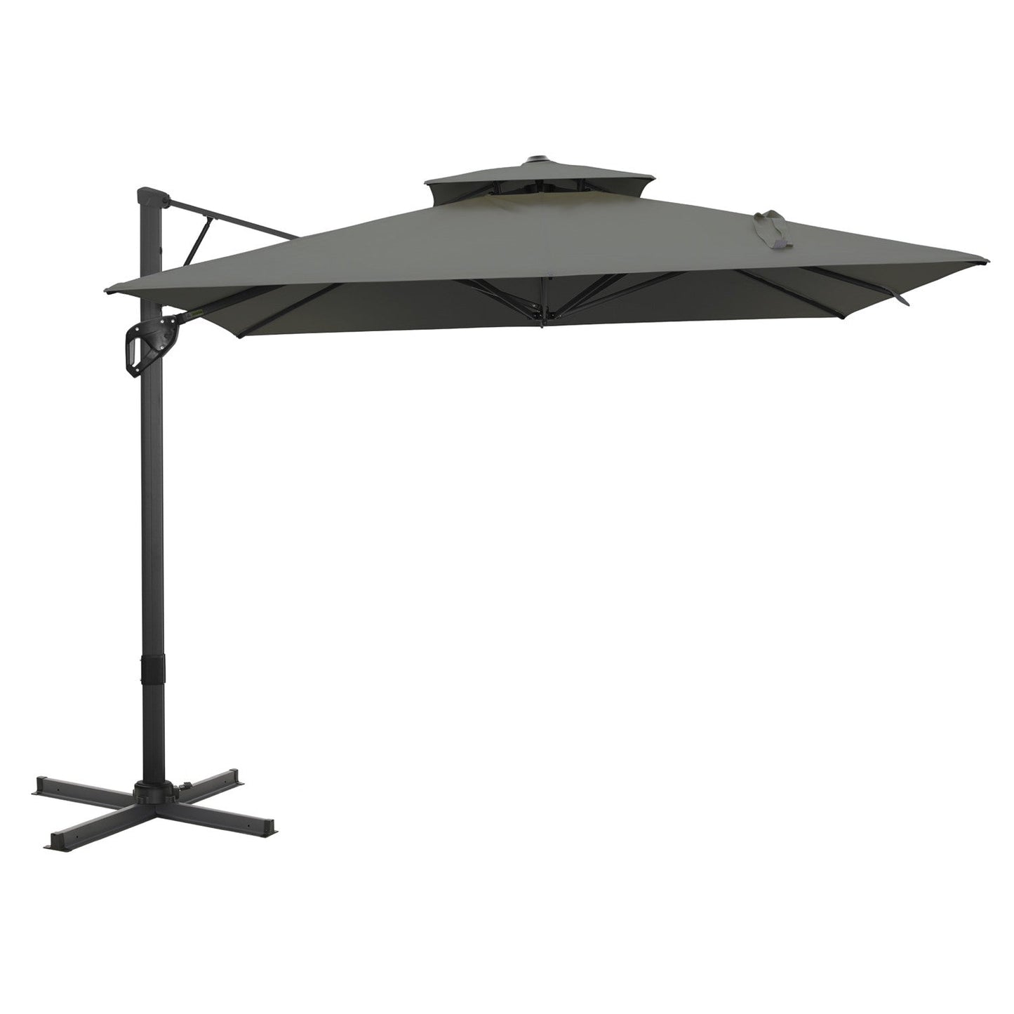 MAISON ARTS 10?¡¥ x 10?¡¥ Offset Patio Umbrella Large Deck Cantilever Outdoor Umbrella Gray